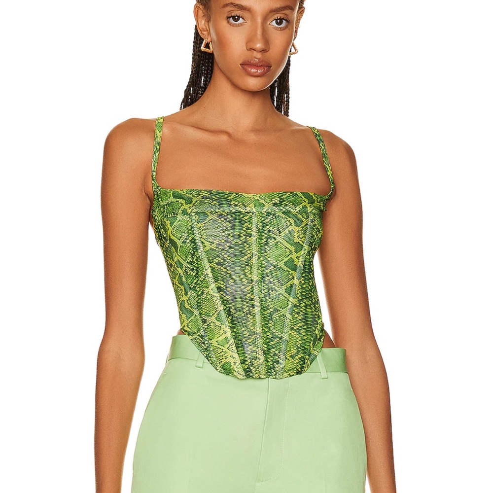 MIAOU - Venus Corset - Lime Python - Size Small - Brand new with tags!